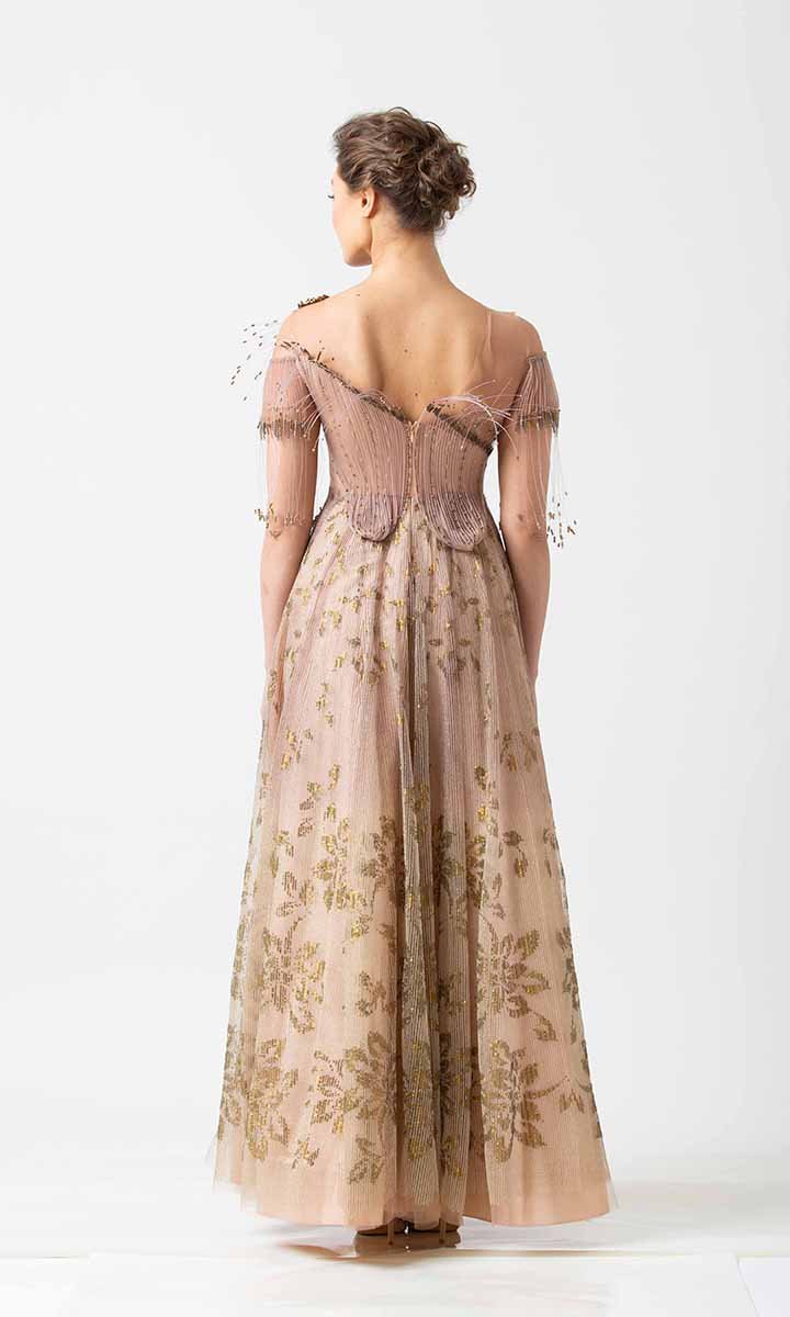 Kiara Rose Gold Cocktail Gown