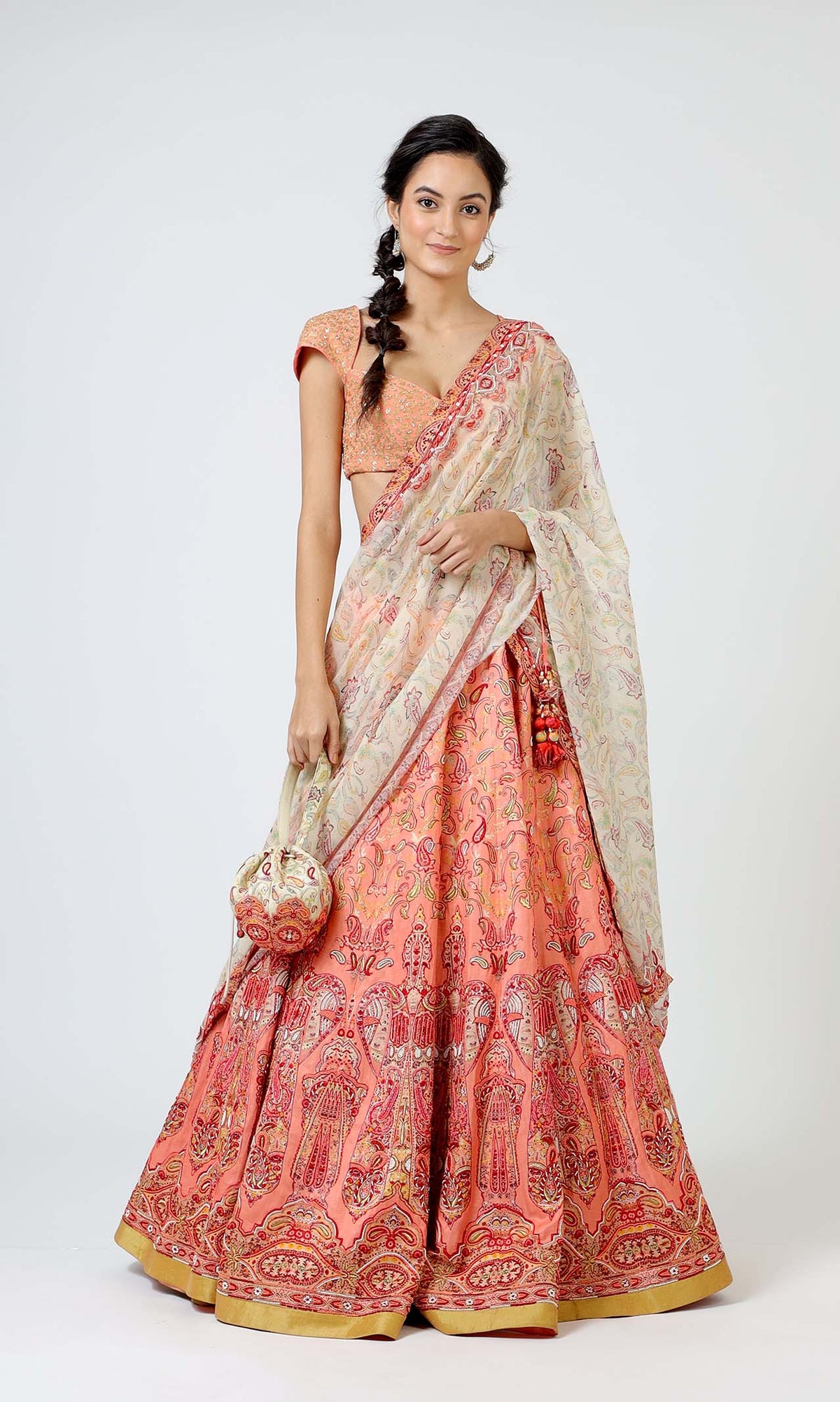 Pretty in Peach Lehenga Set