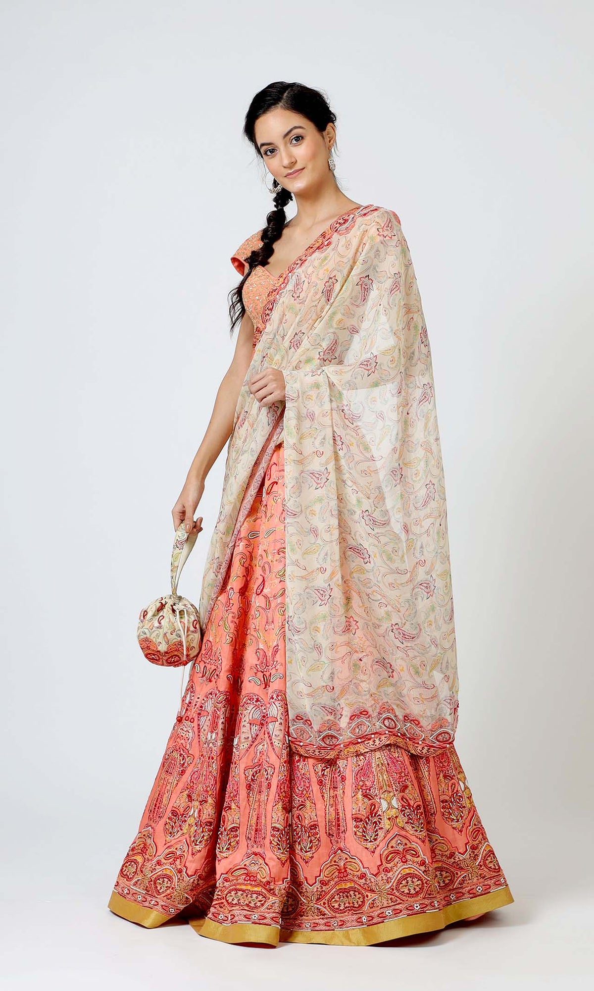 Pretty in Peach Lehenga Set