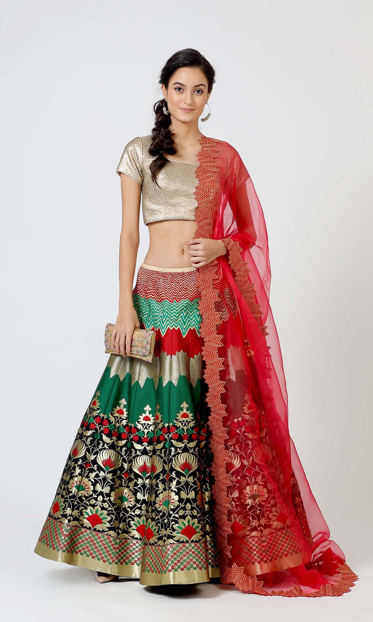 Iris Brocade Lehenga Set