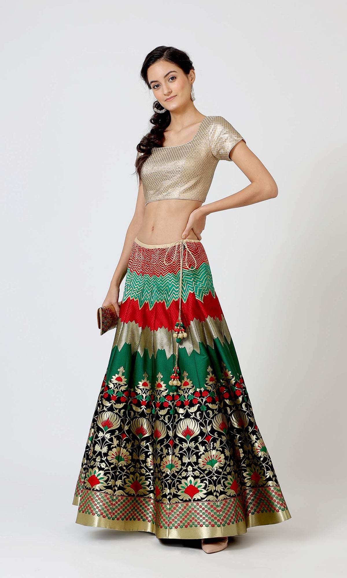 Iris Brocade Lehenga Set