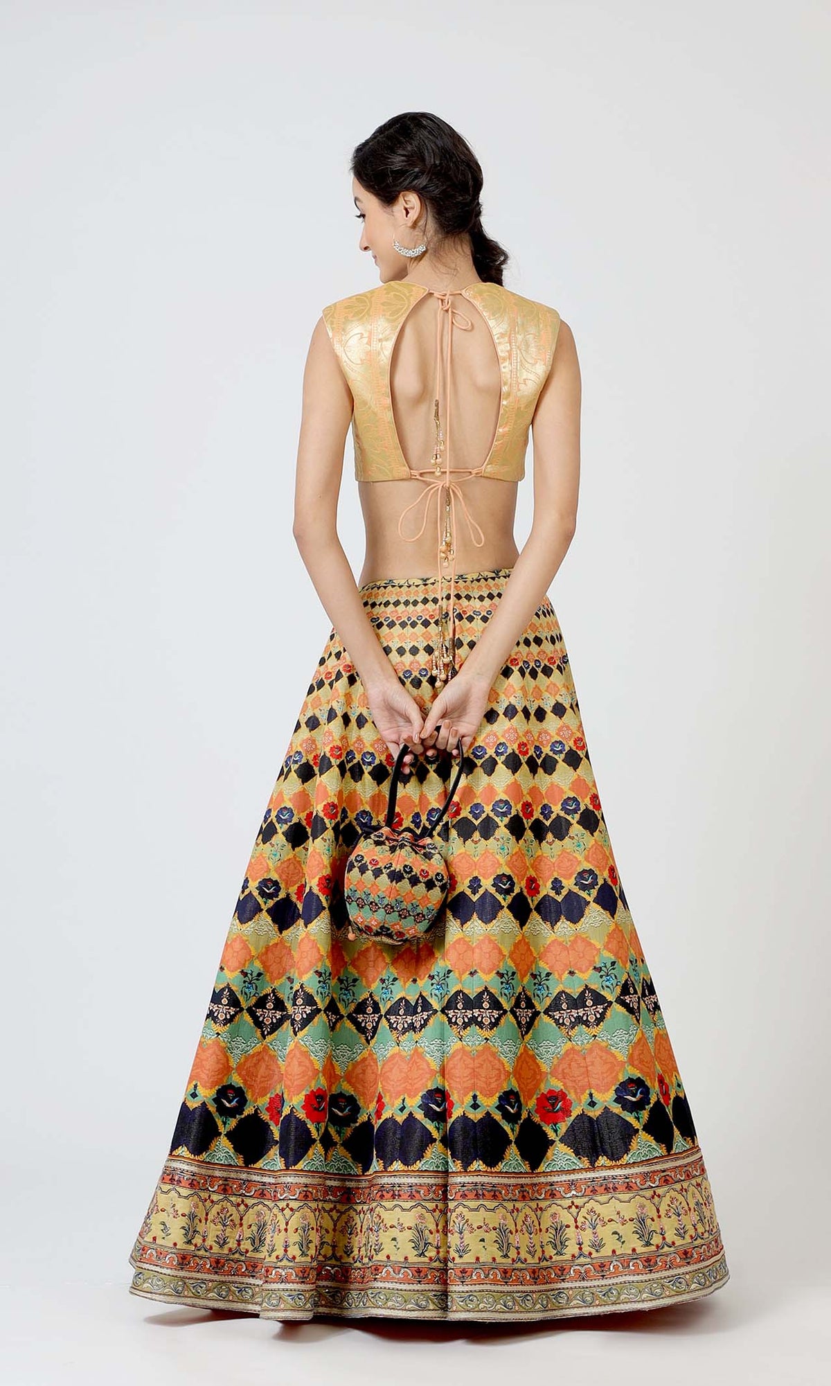 Ethereal Checkered Brocade Lehenga Set