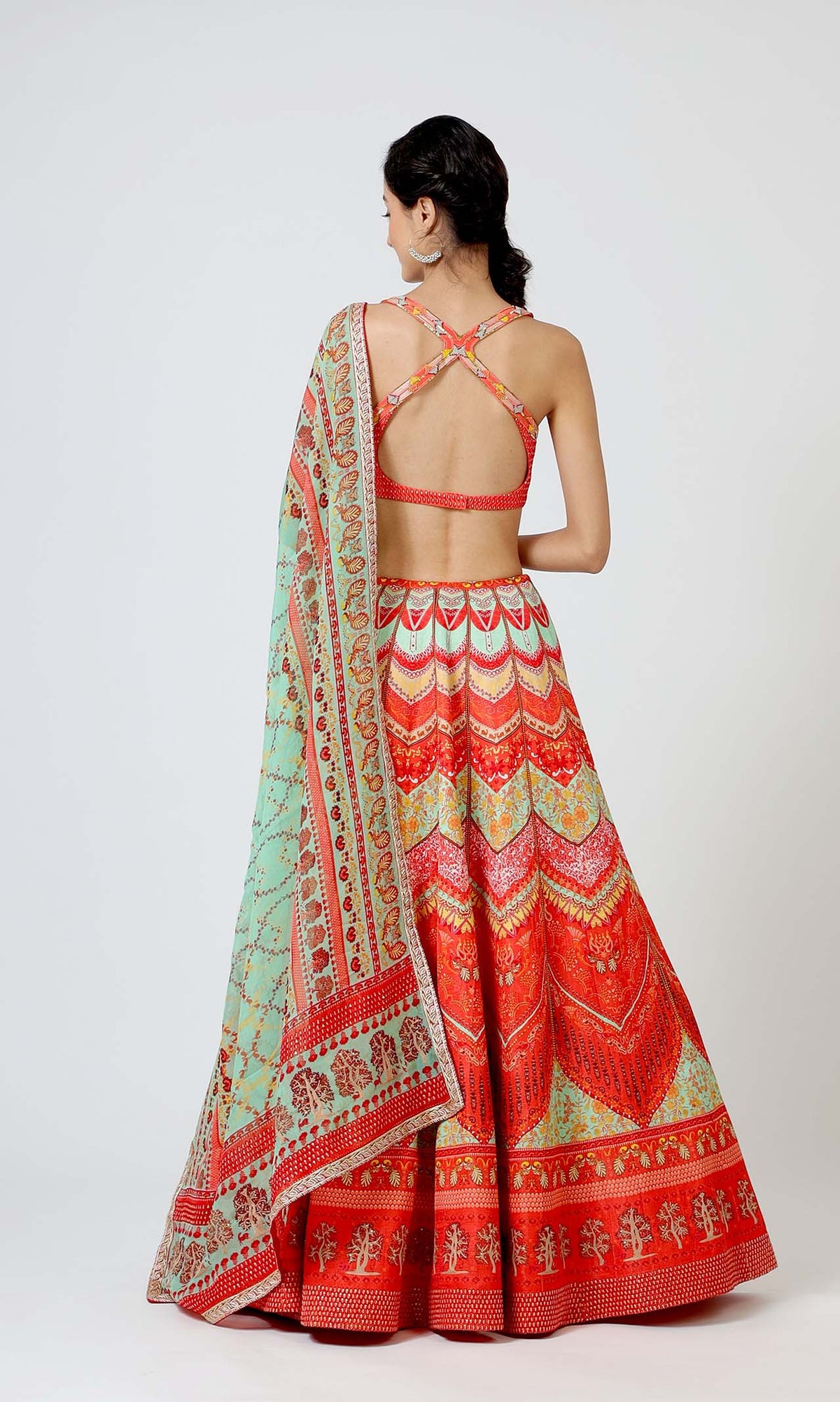 Scarlet Bead Embroidered Lehenga Set