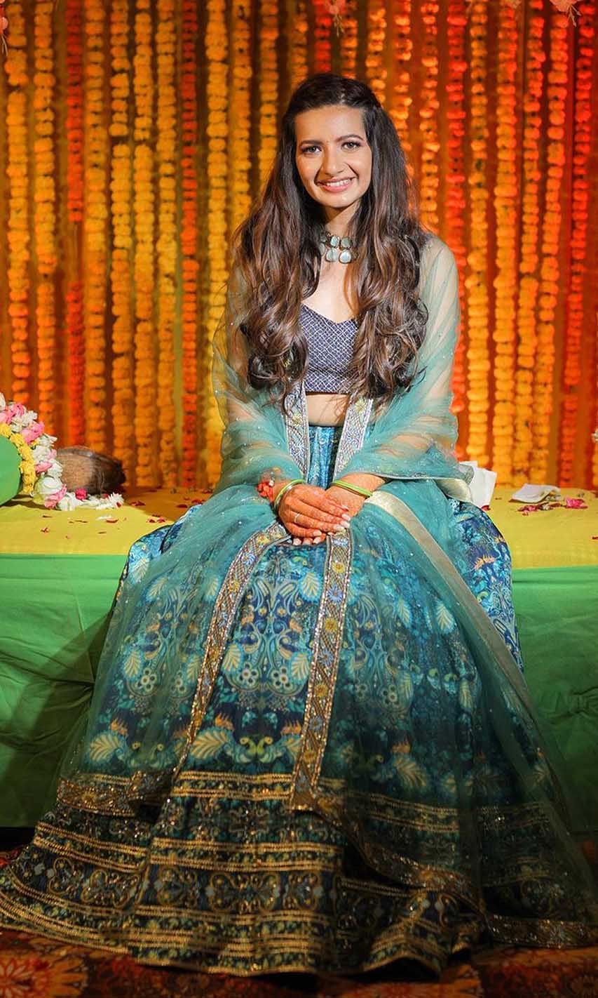 Emerald Gold Paisley Lehenga Set