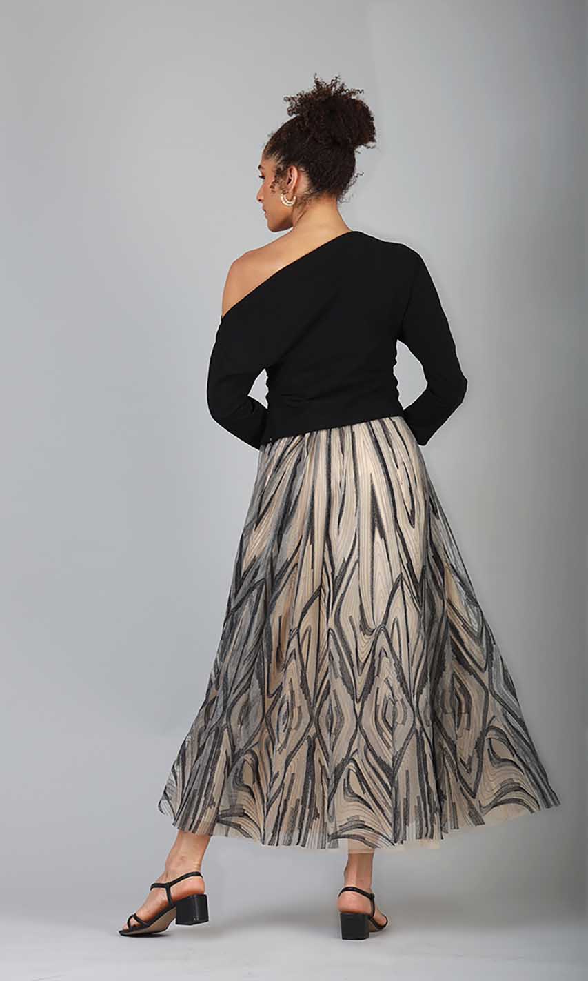 Illusion Embroidered Skirt