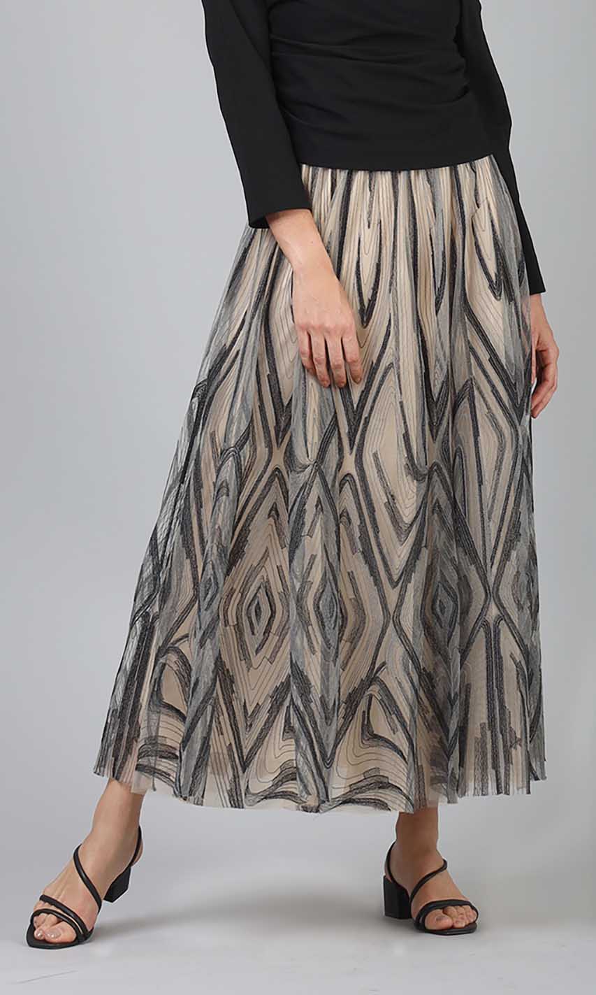 Illusion Embroidered Skirt