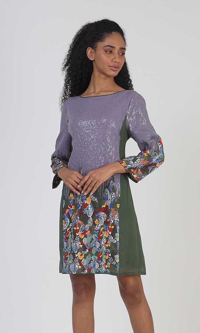 Cacti Garden Sequin Shift Dress