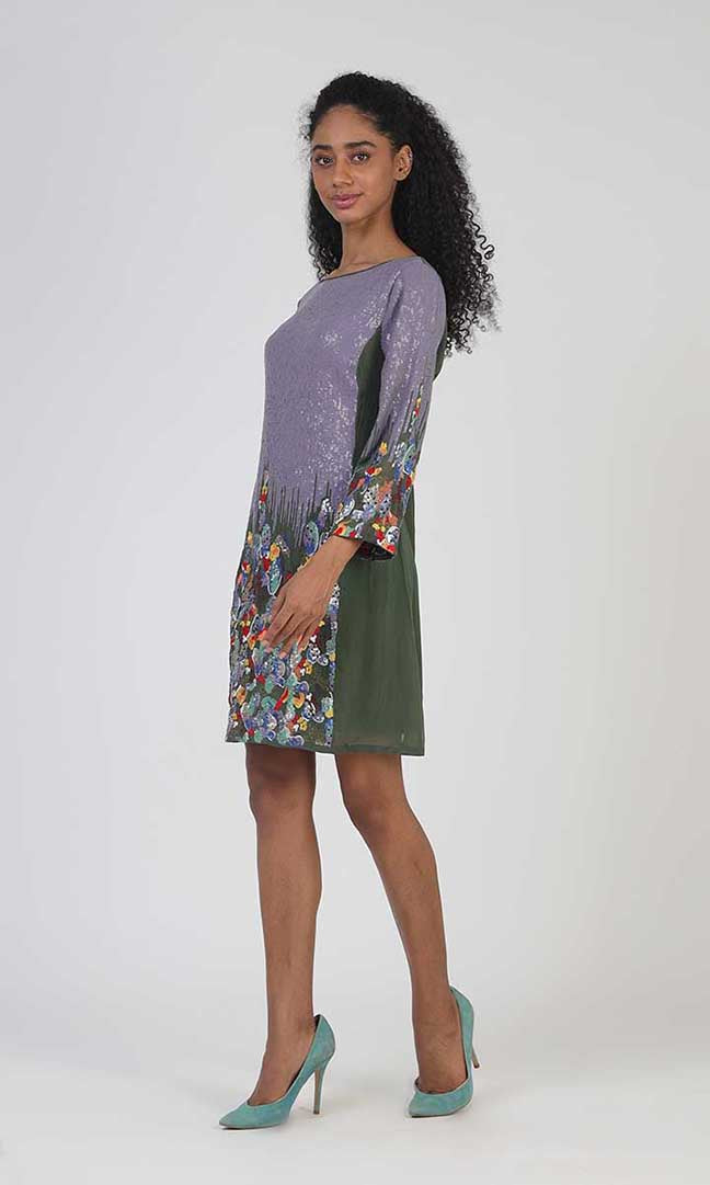 Cacti Garden Sequin Shift Dress