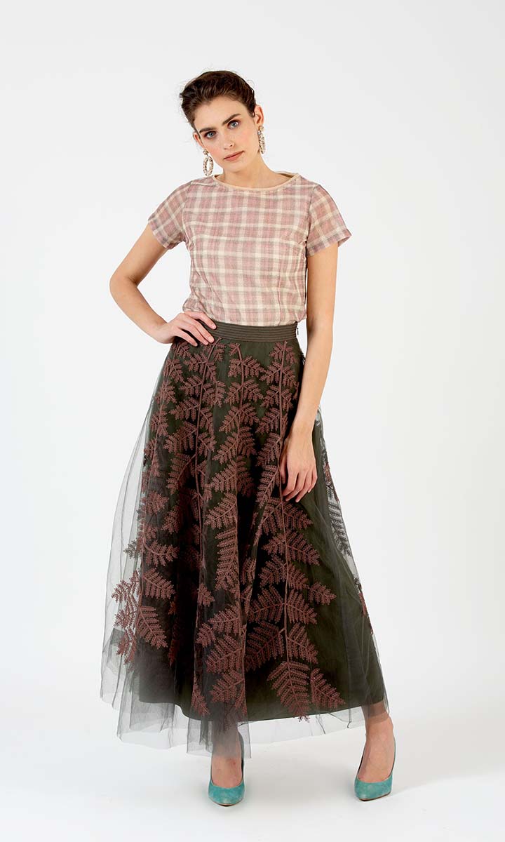 Checkered Woven Top