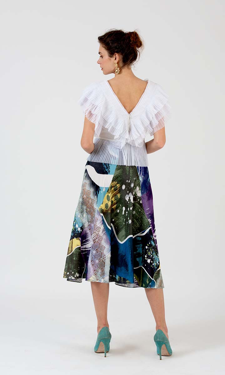 Multi Printed Lace Skirt