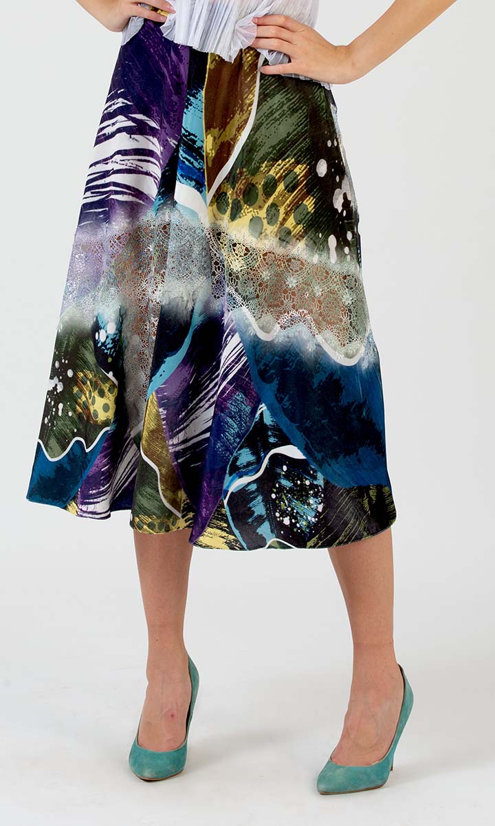 Multi Printed Lace Skirt