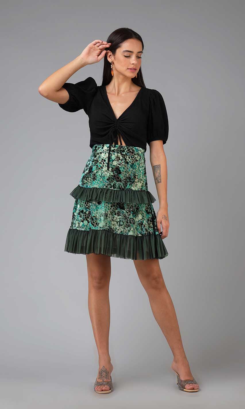Amanda Velvet Mini Skirt
