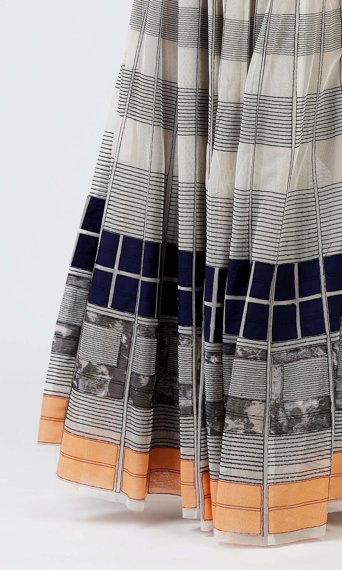 Embroidered Stripes Skirt