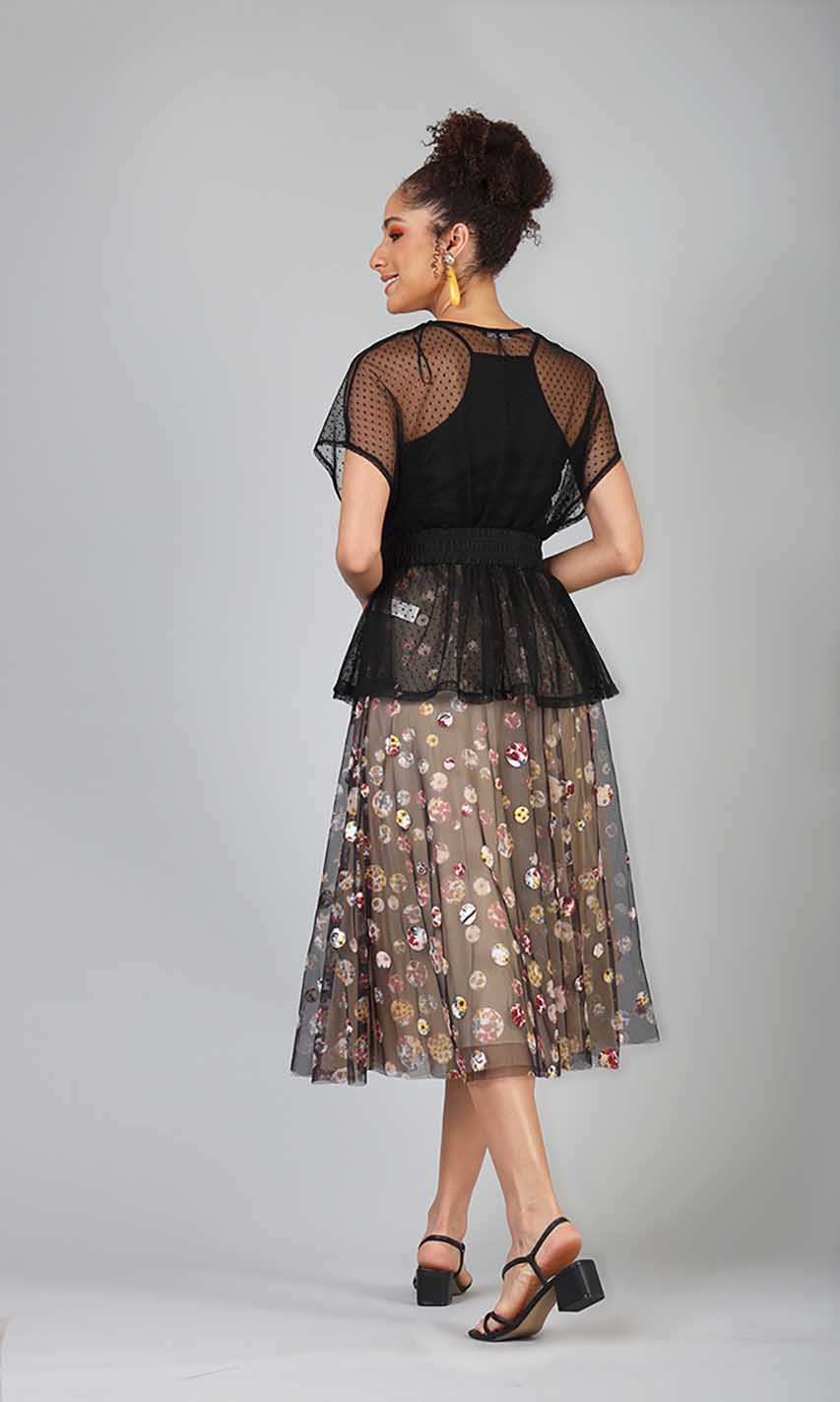 Printed Polka Skirt