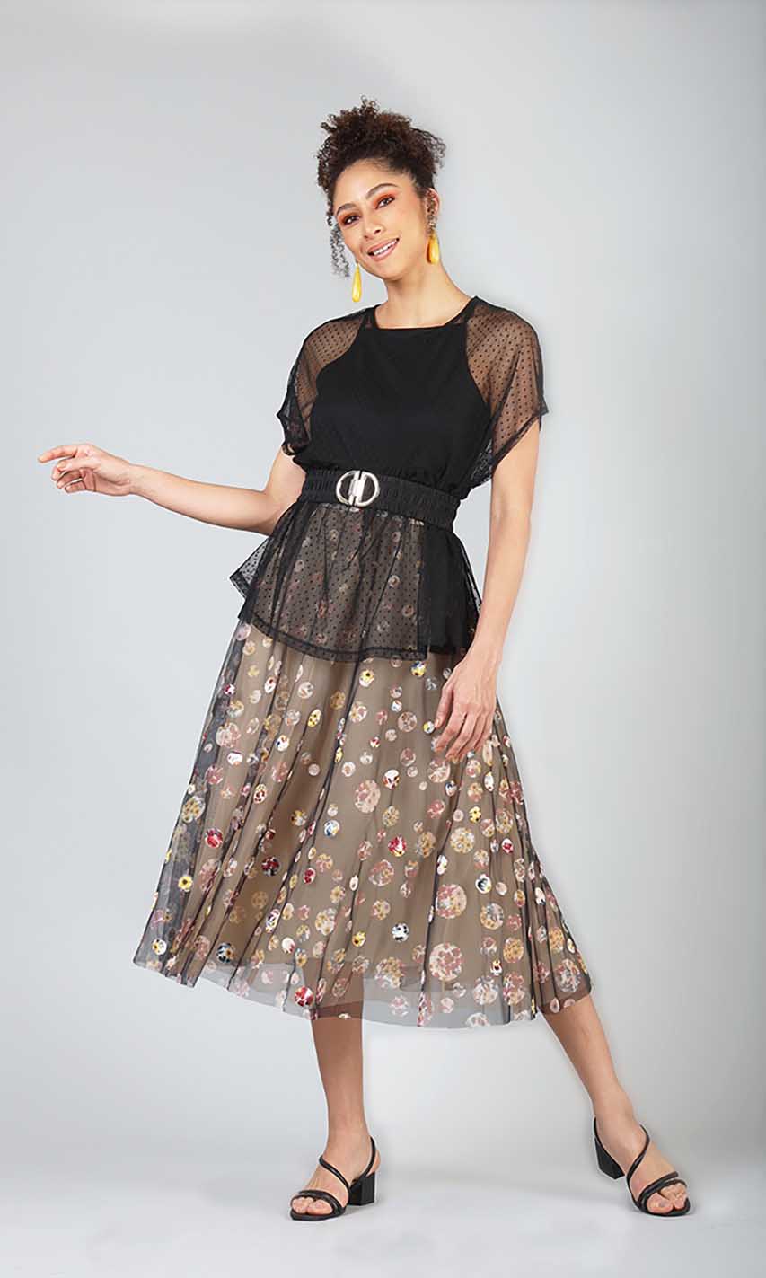 Printed Polka Skirt