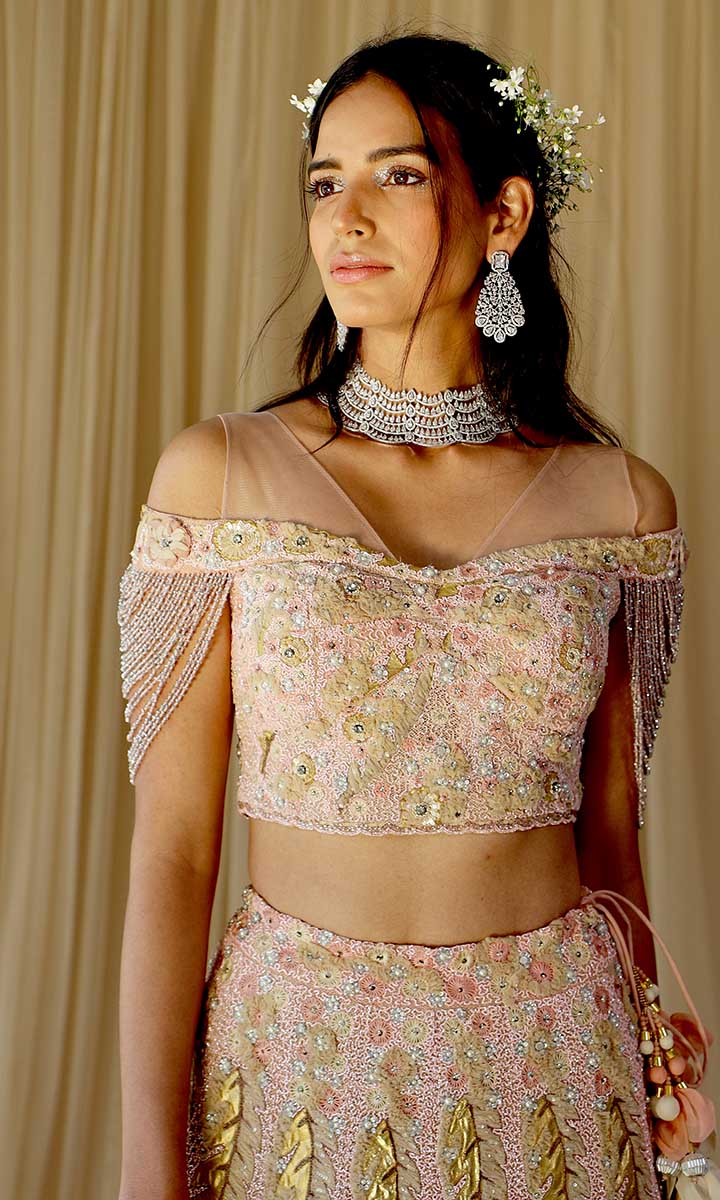 Emilia Peach Lehenga Set