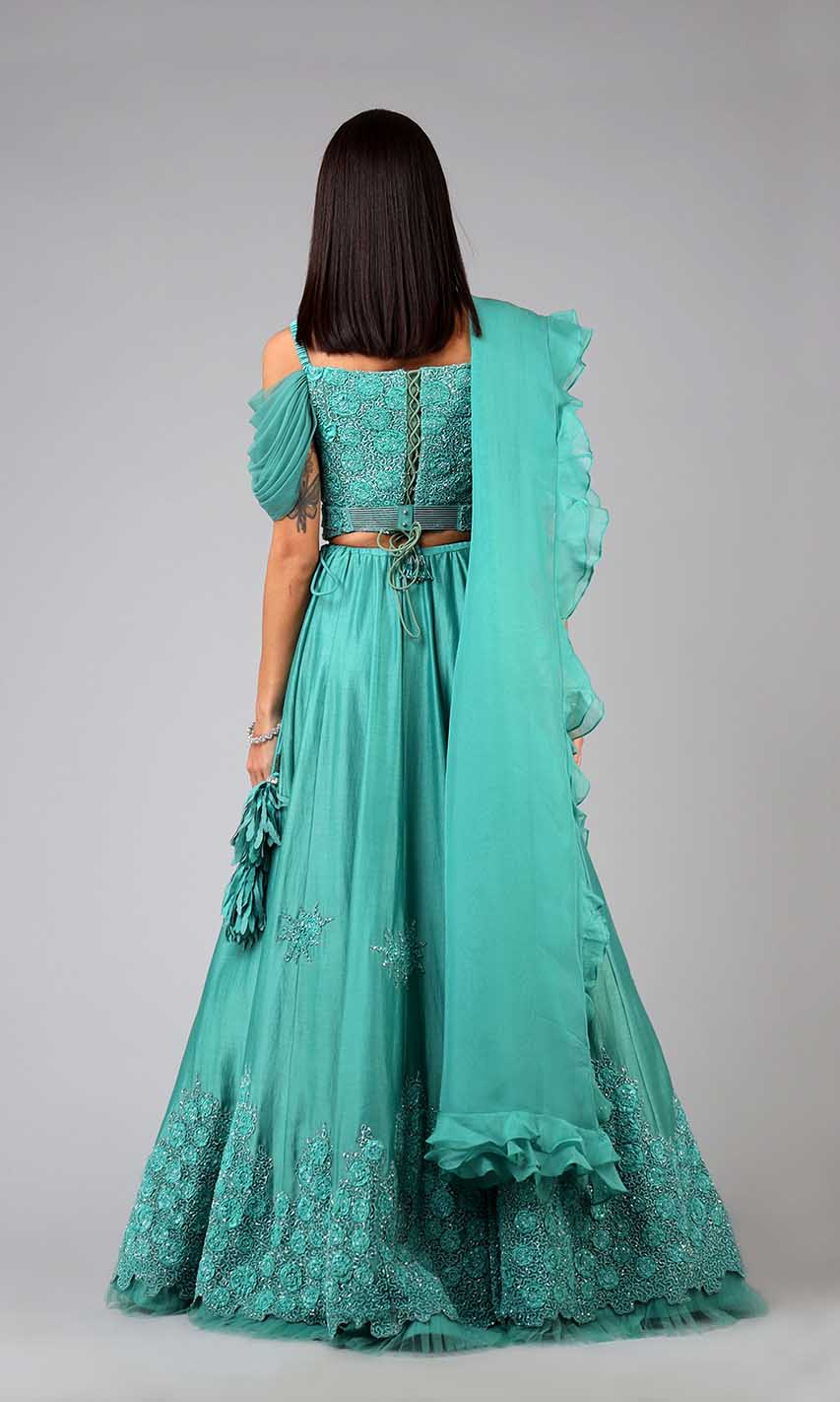 Marisa Teal Lehenga Set