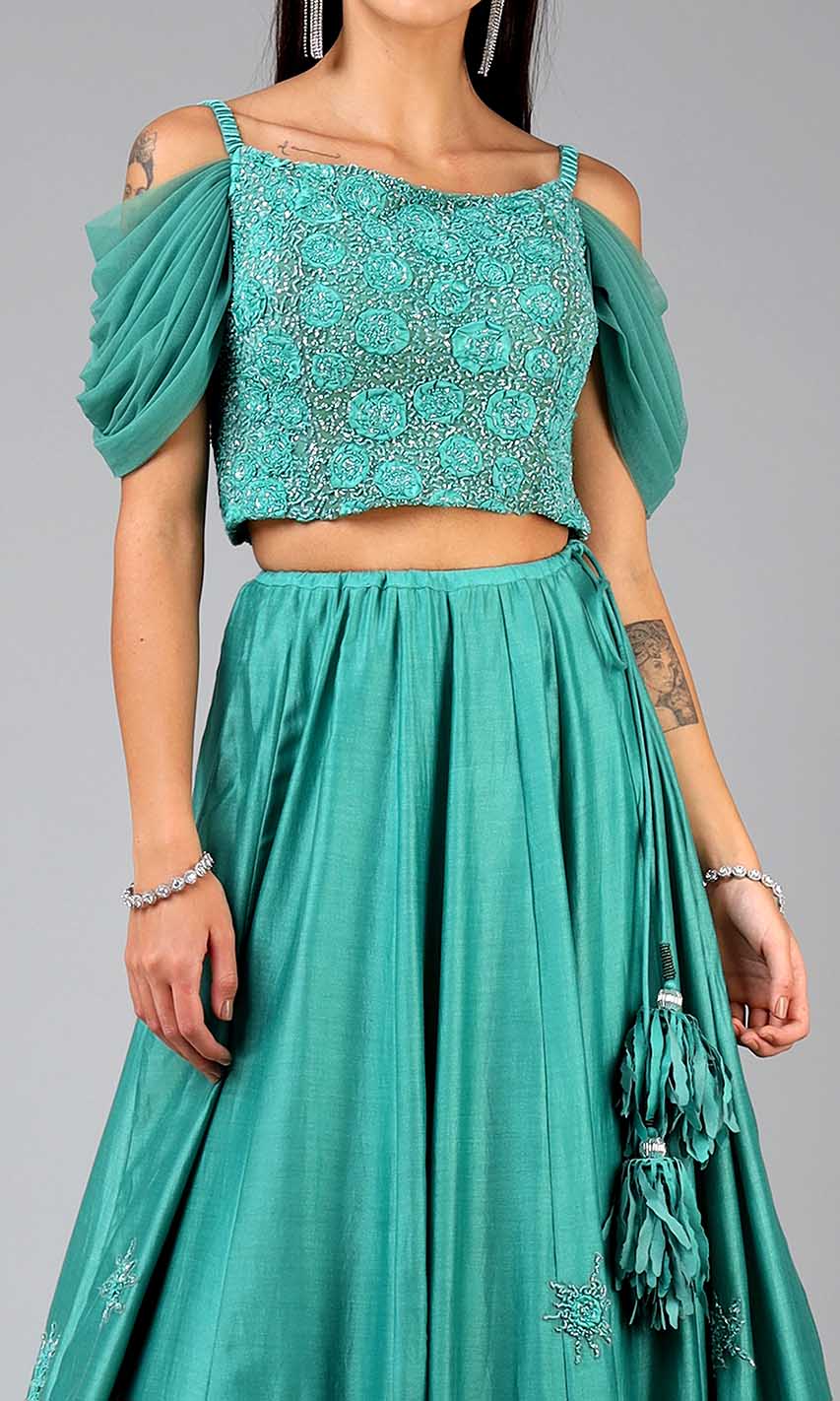 Marisa Teal Lehenga Set