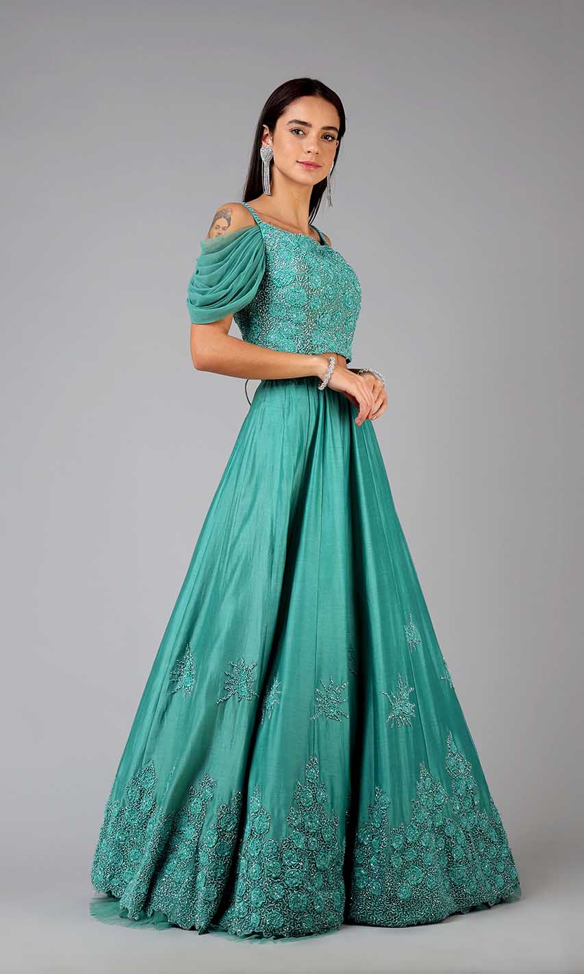 Marisa Teal Lehenga Set