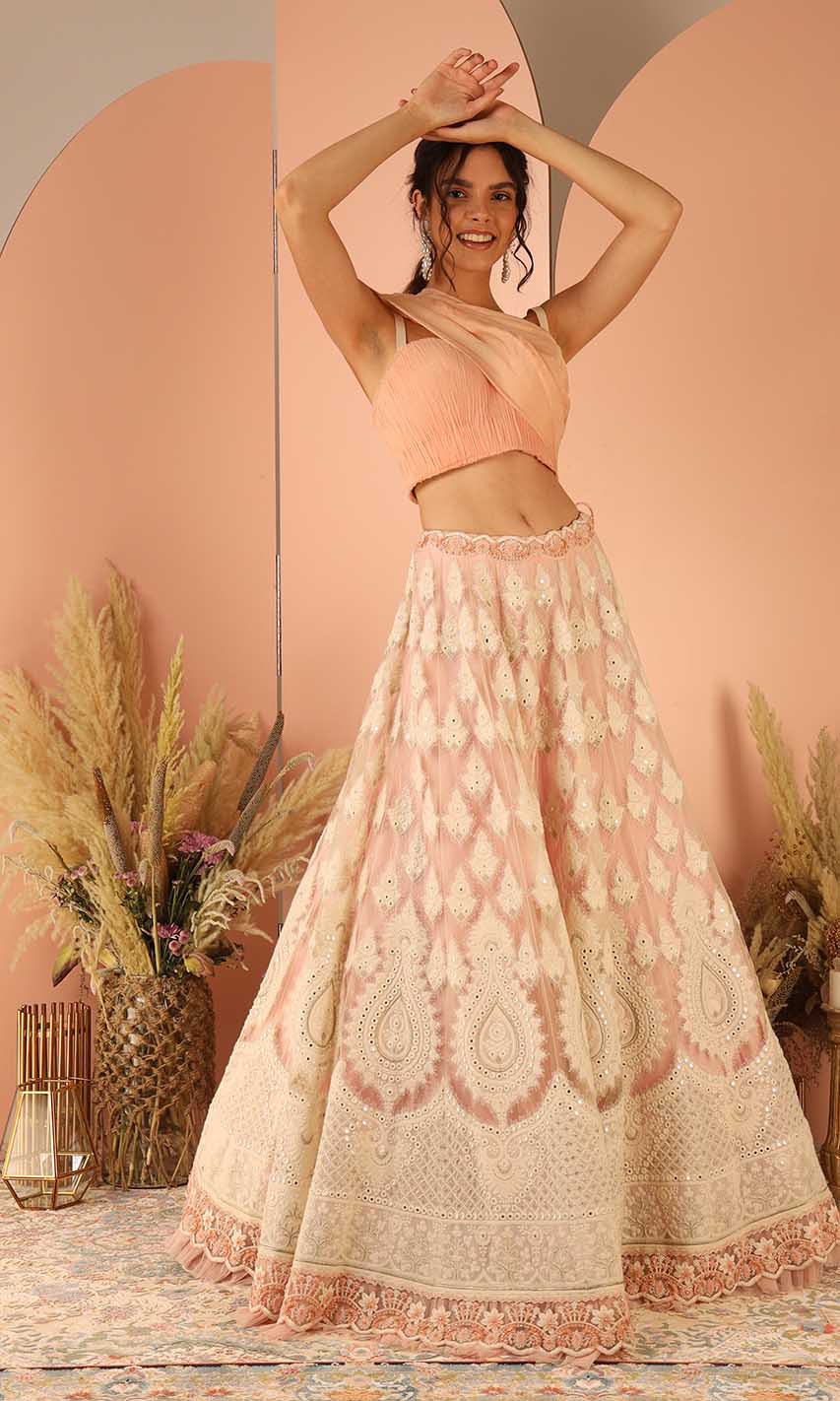 Trisha Pink Embroidered Lehenga