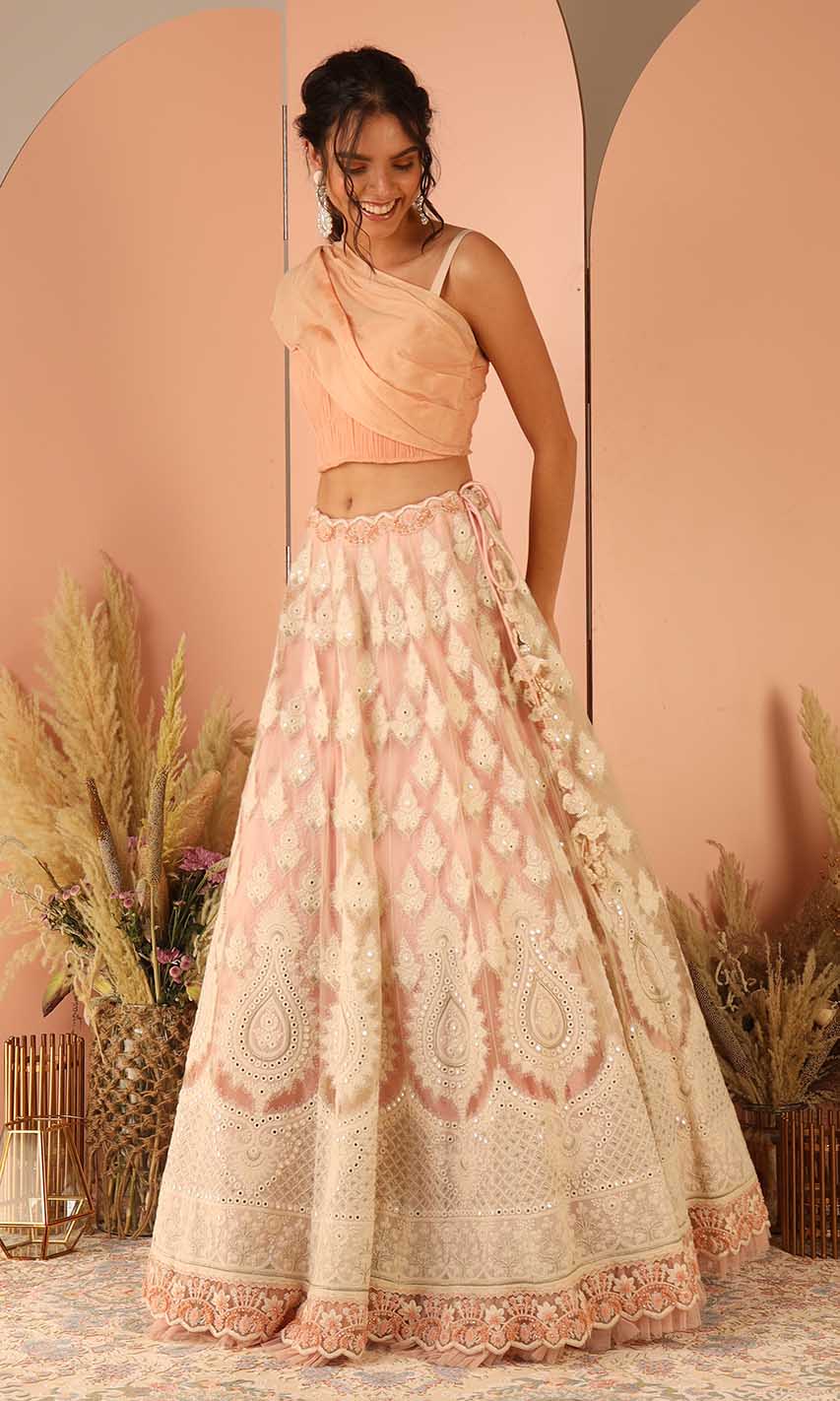 Trisha Pink Embroidered Lehenga