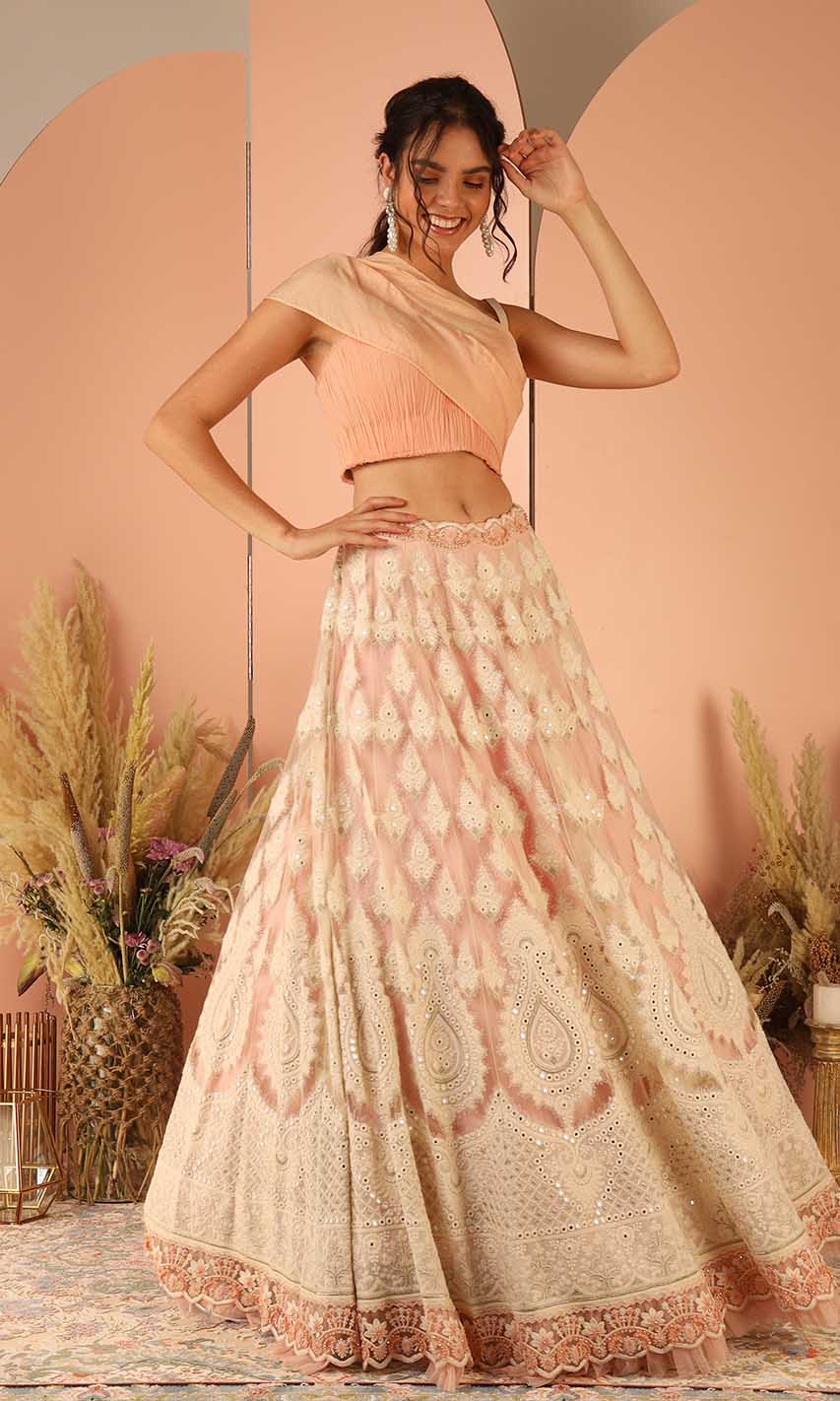 Trisha Pink Embroidered Lehenga