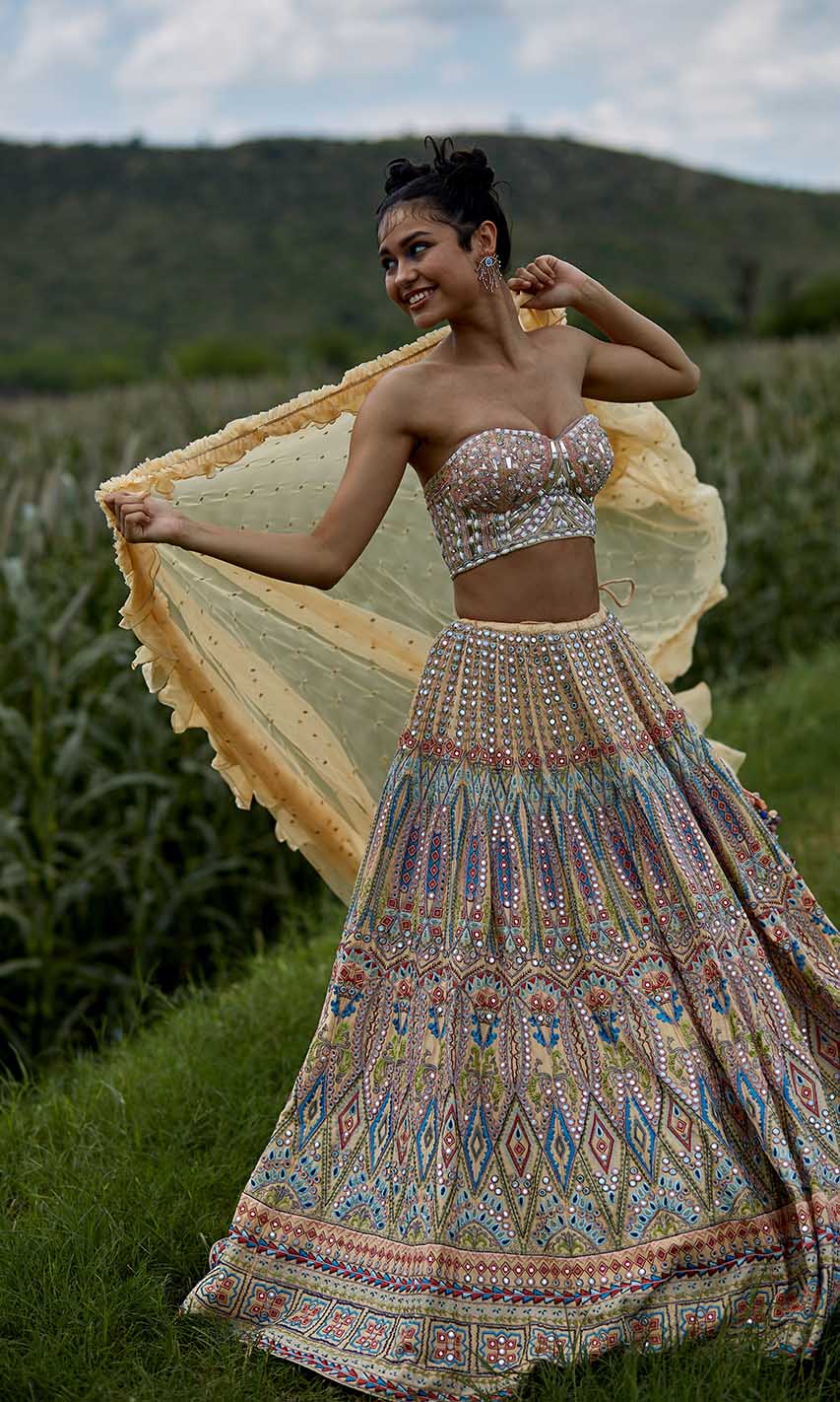Freya Geometric Lehenga Set