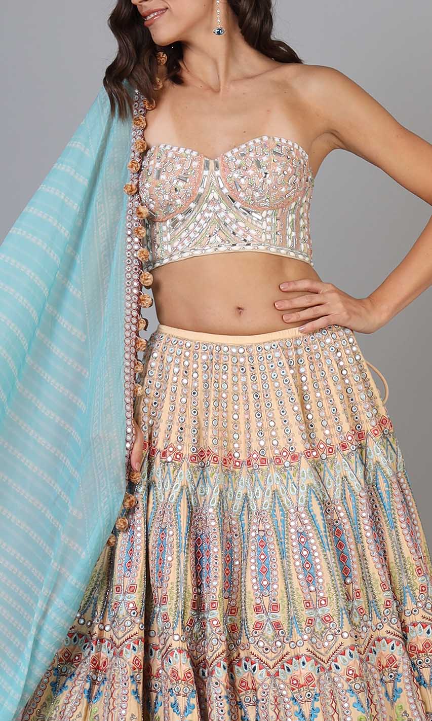 Freya Geometric Lehenga Set