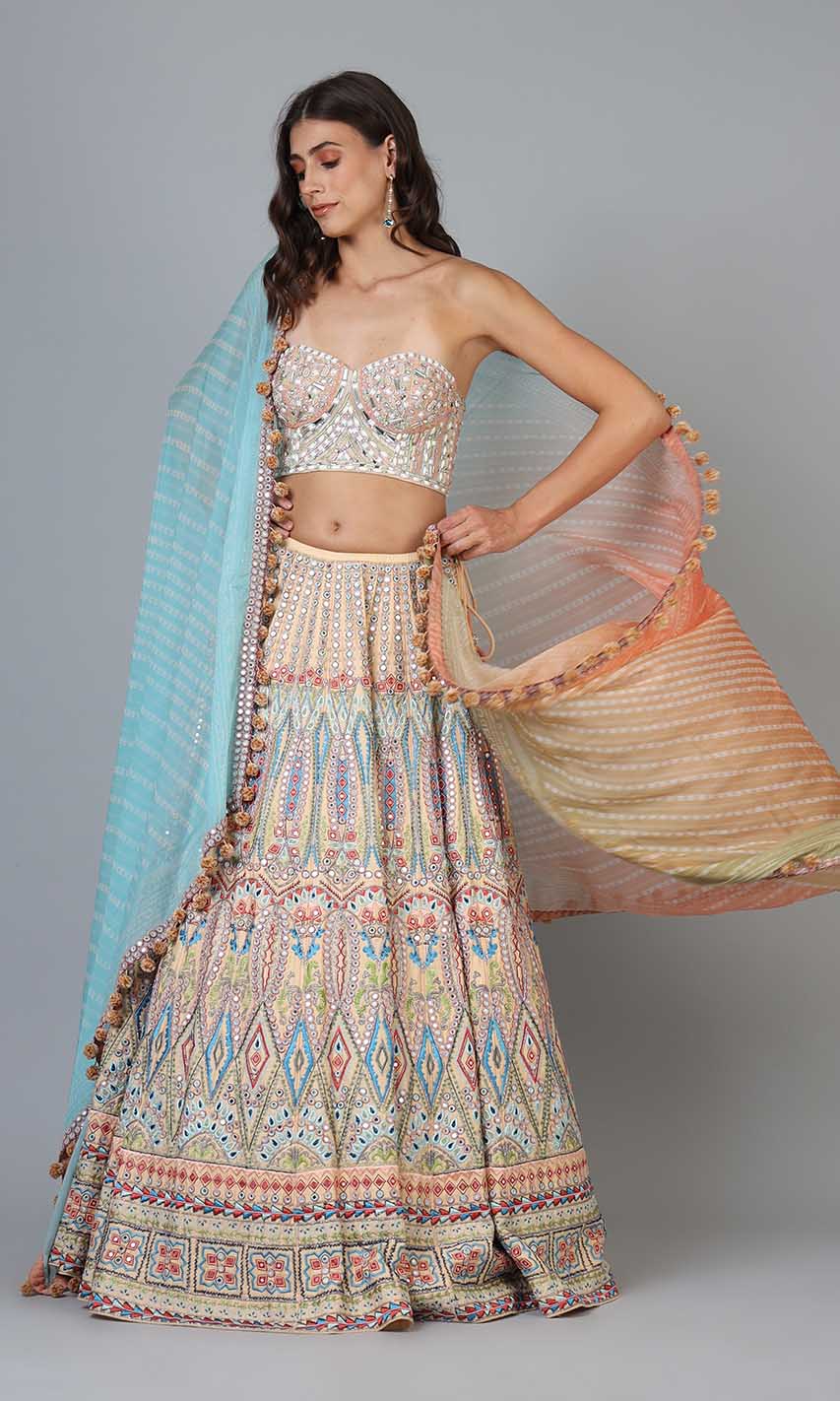 Freya Geometric Lehenga Set