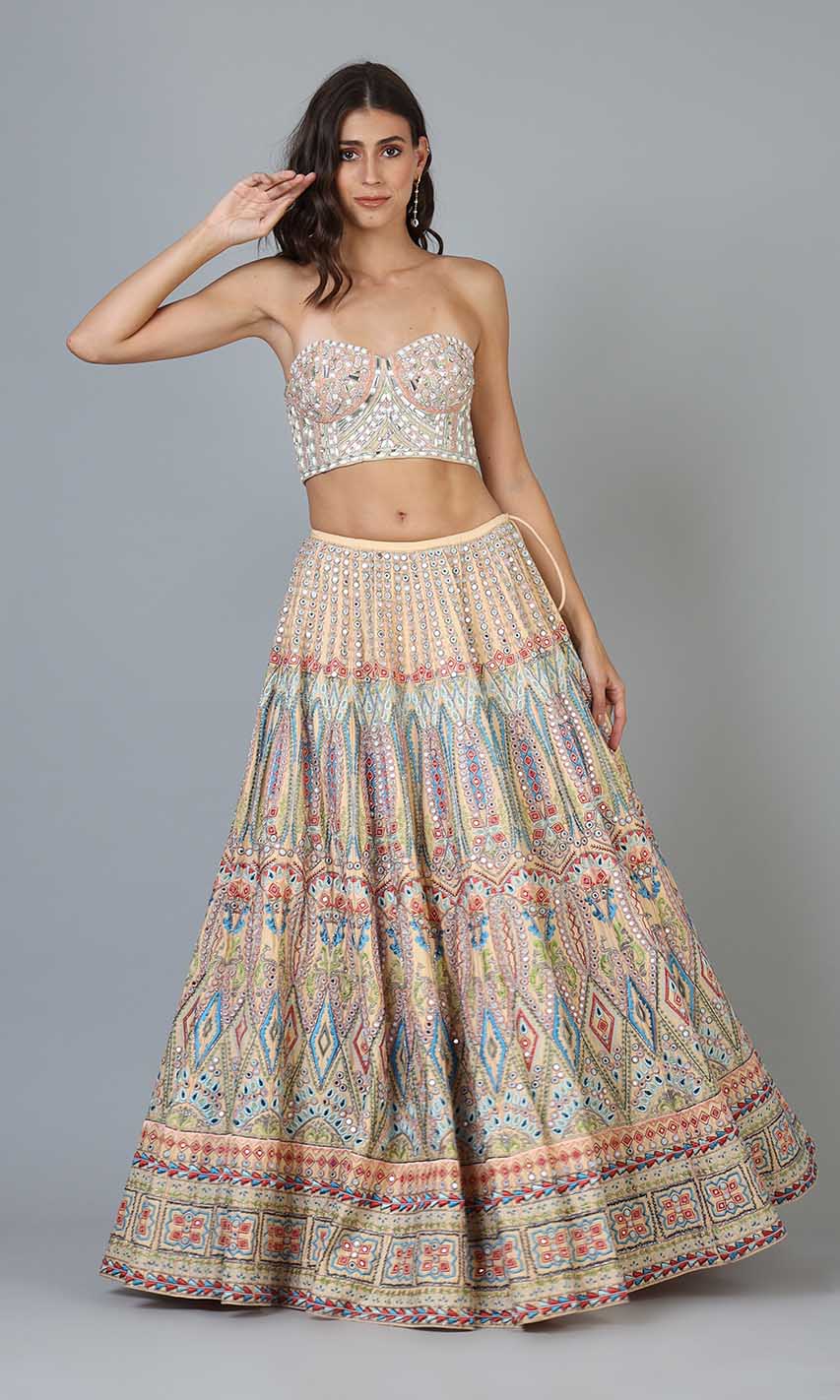 Freya Geometric Lehenga Set