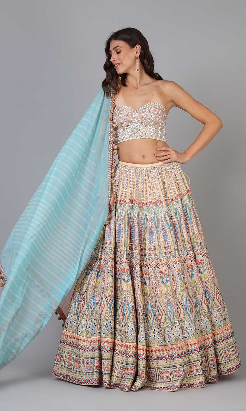 Freya Geometric Lehenga Set