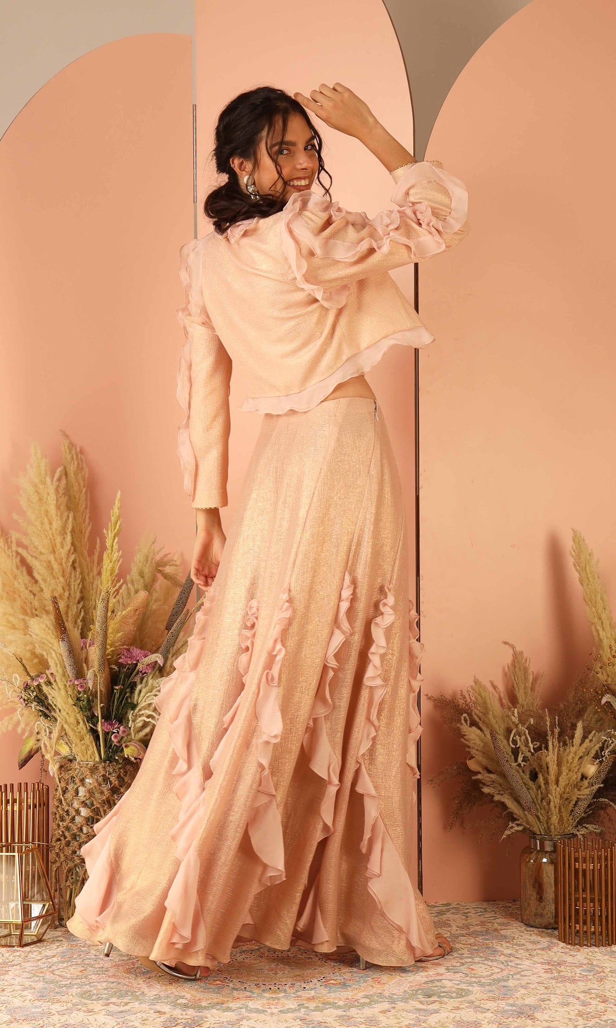 Myra Blush Pink Skirt Set
