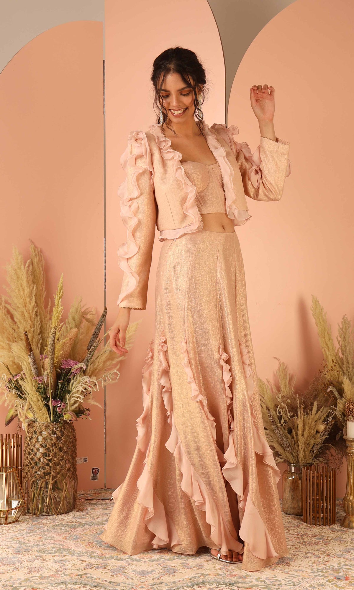 Myra Blush Pink Skirt Set