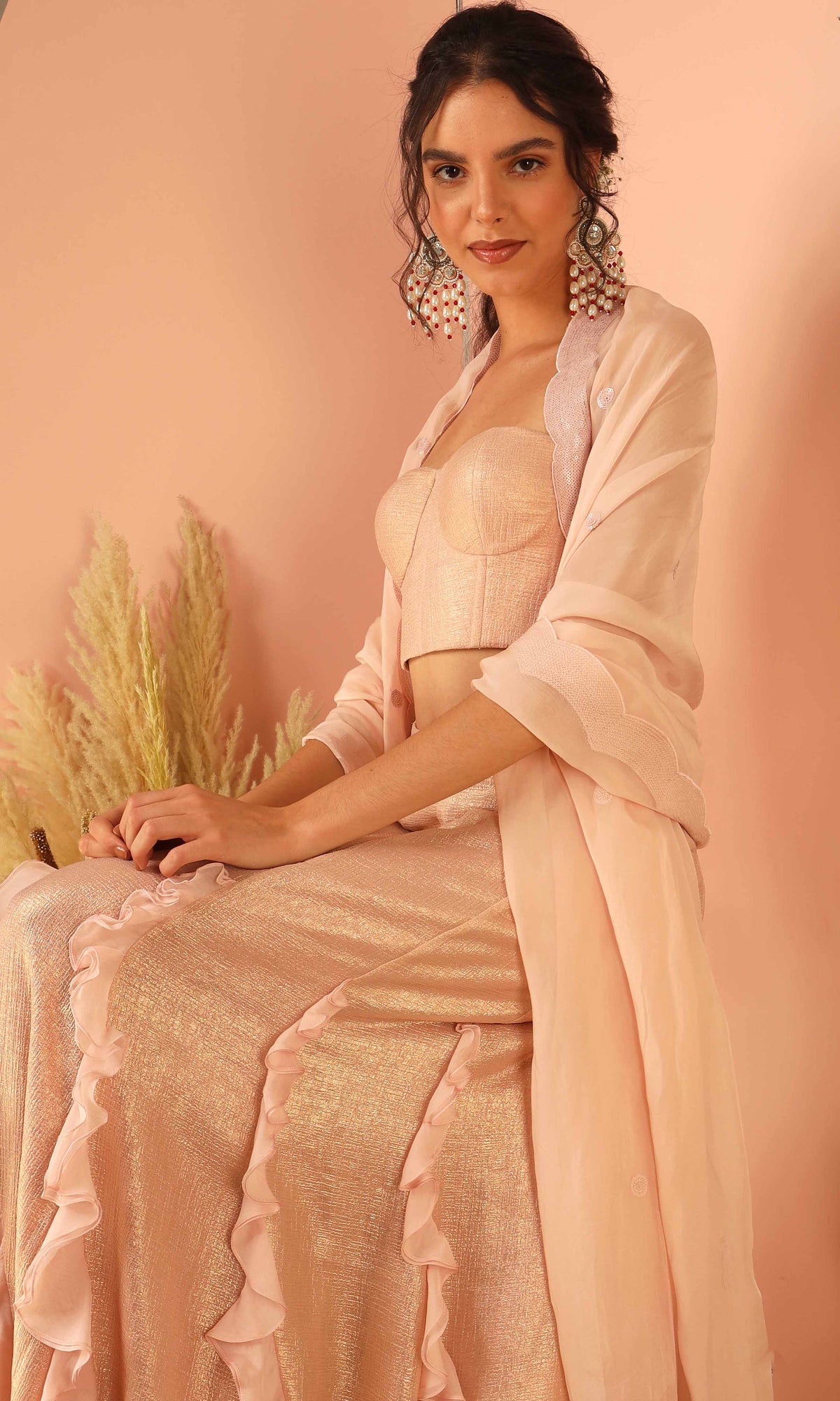Myra Blush Pink Skirt Set