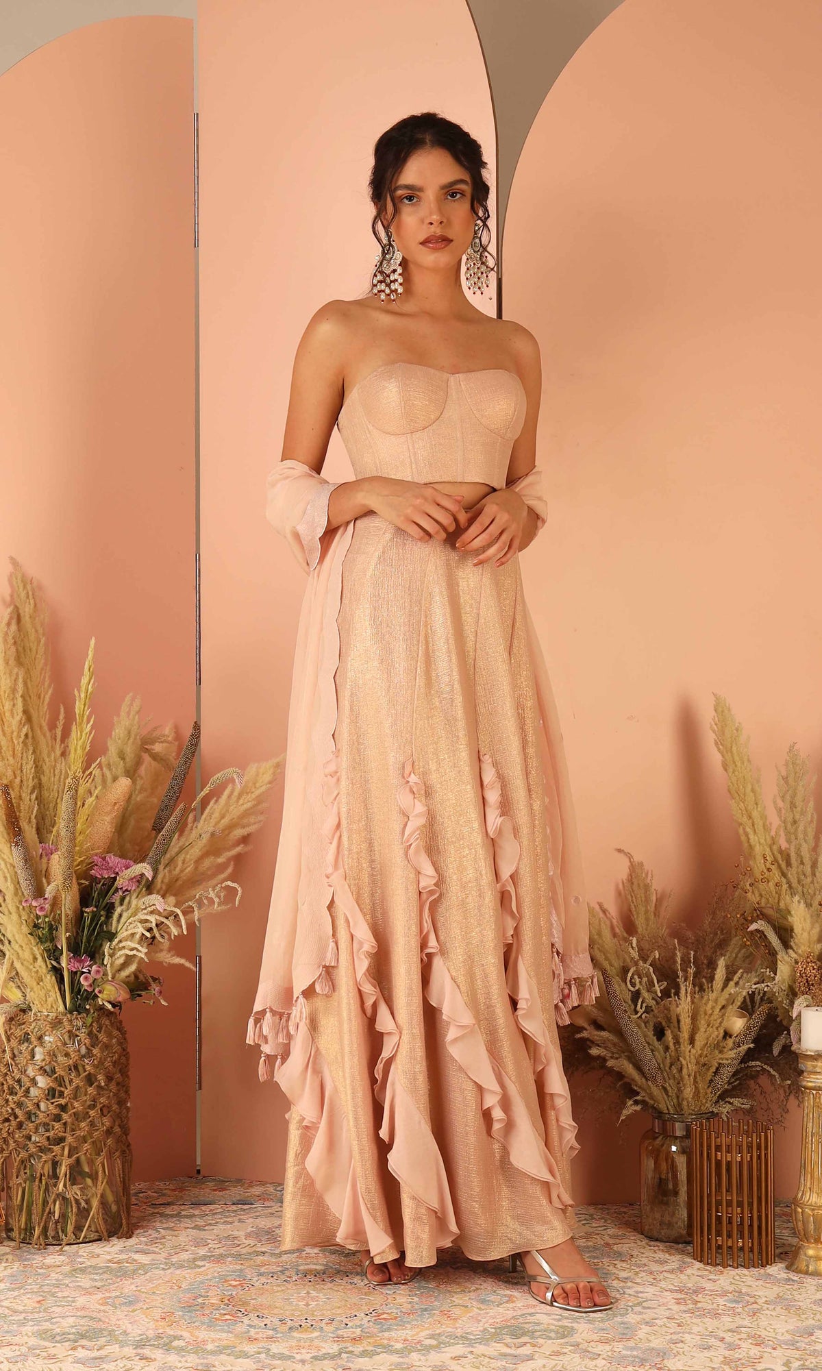 Myra Blush Pink Skirt Set