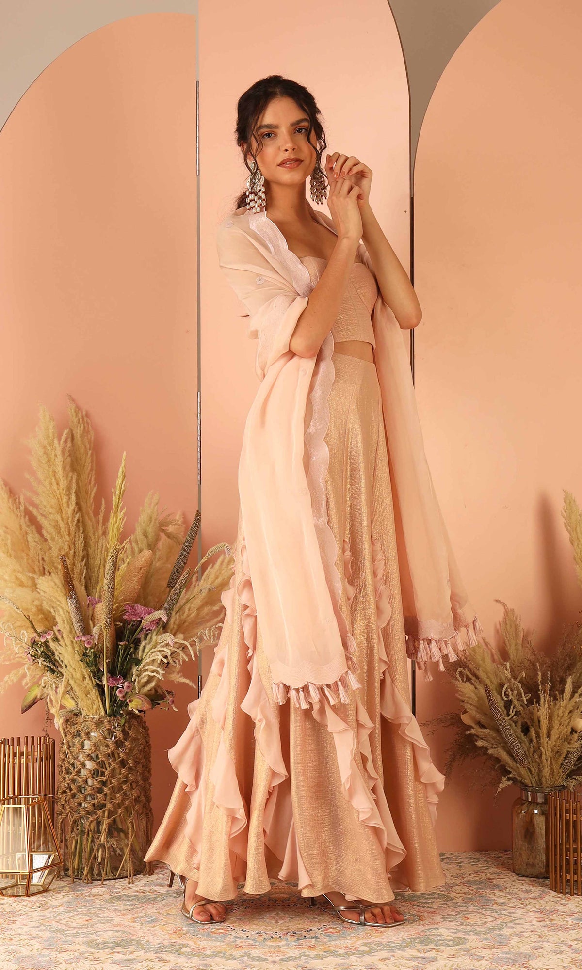 Myra Blush Pink Skirt Set