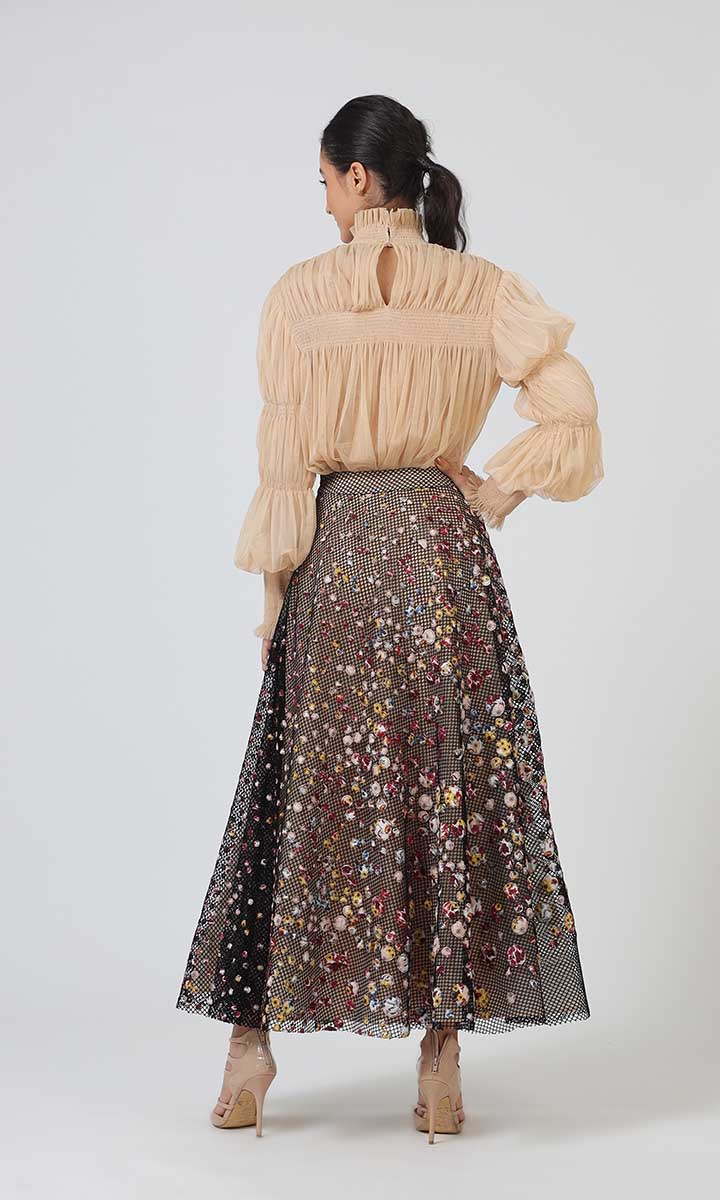 Beige Ruched Top