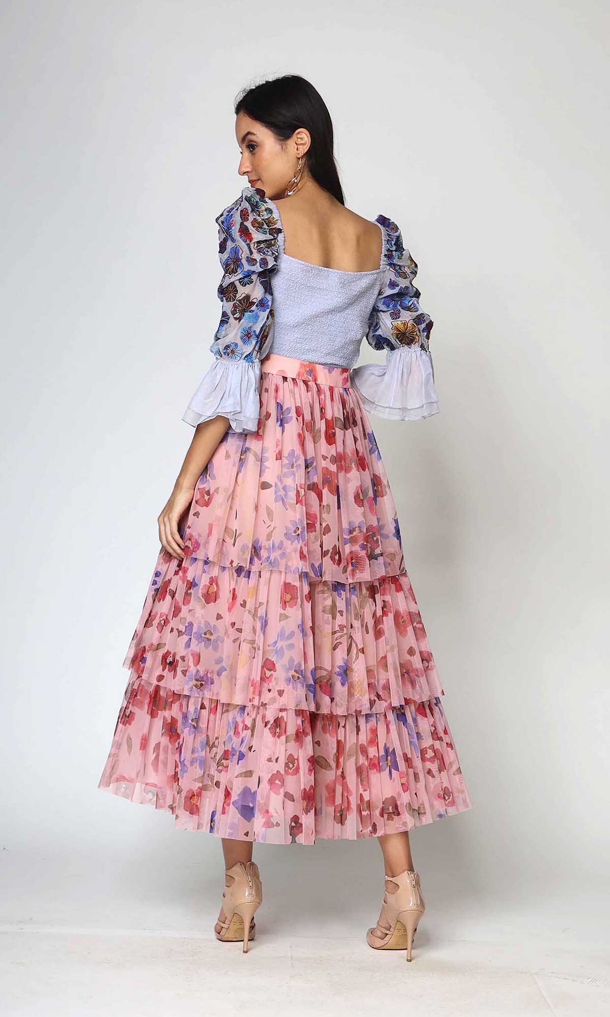 Irina Pleated Pink Skirt