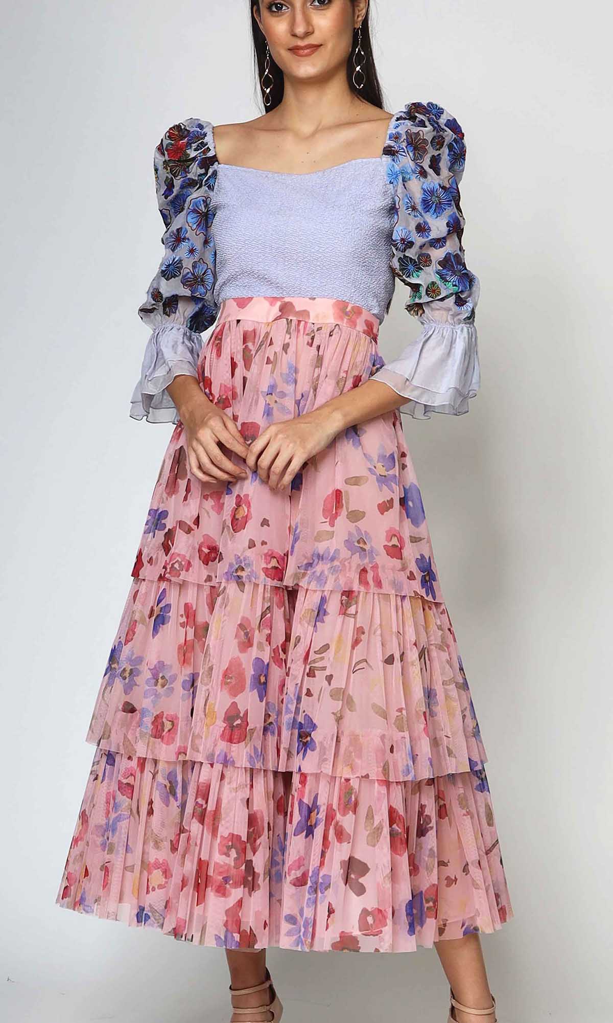 Irina Pleated Pink Skirt