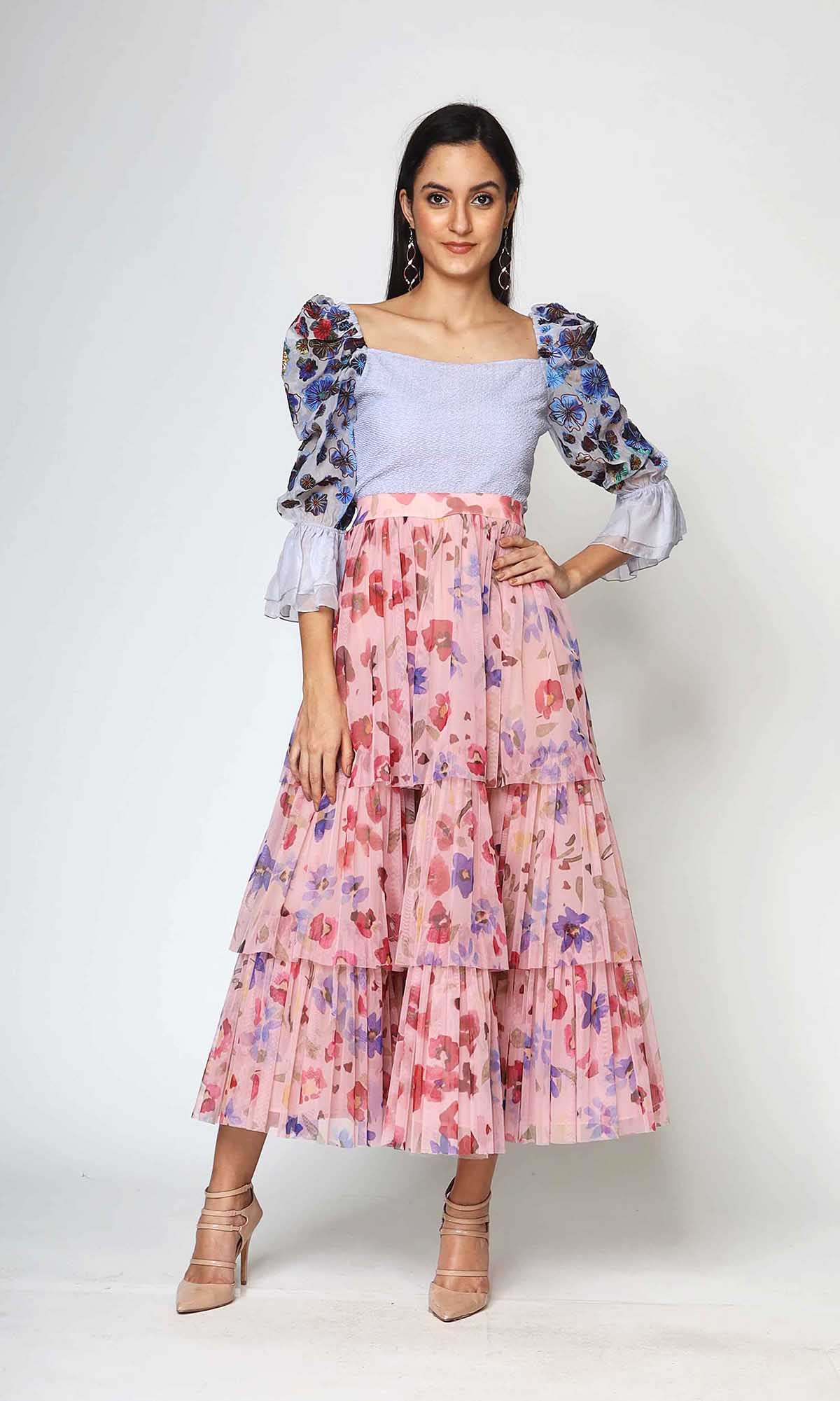 Irina Pleated Pink Skirt