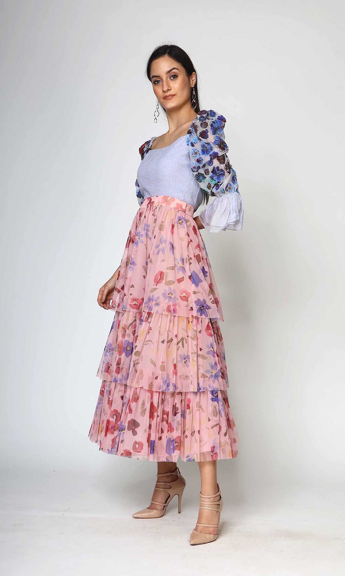 Irina Pleated Pink Skirt