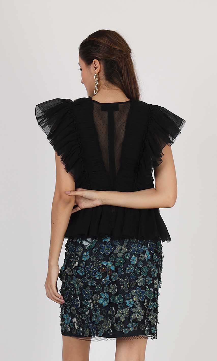 Black Rose Tulle Top