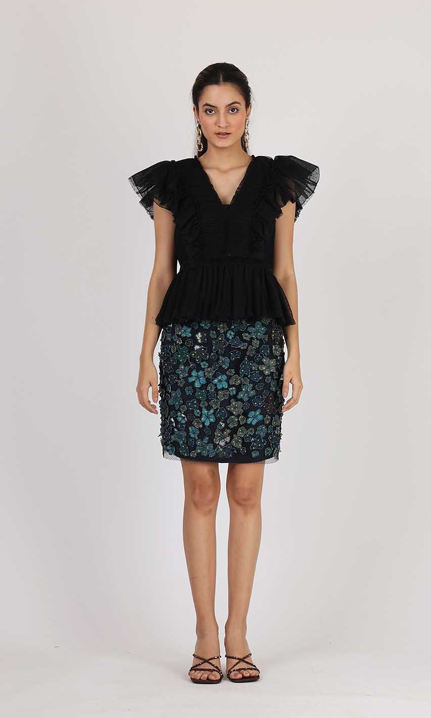 Black Rose Tulle Top