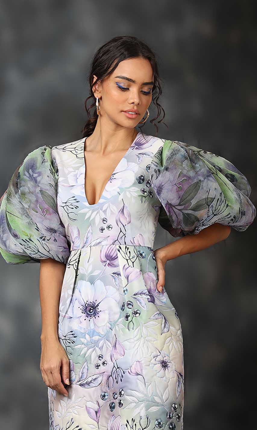 Print and pleats