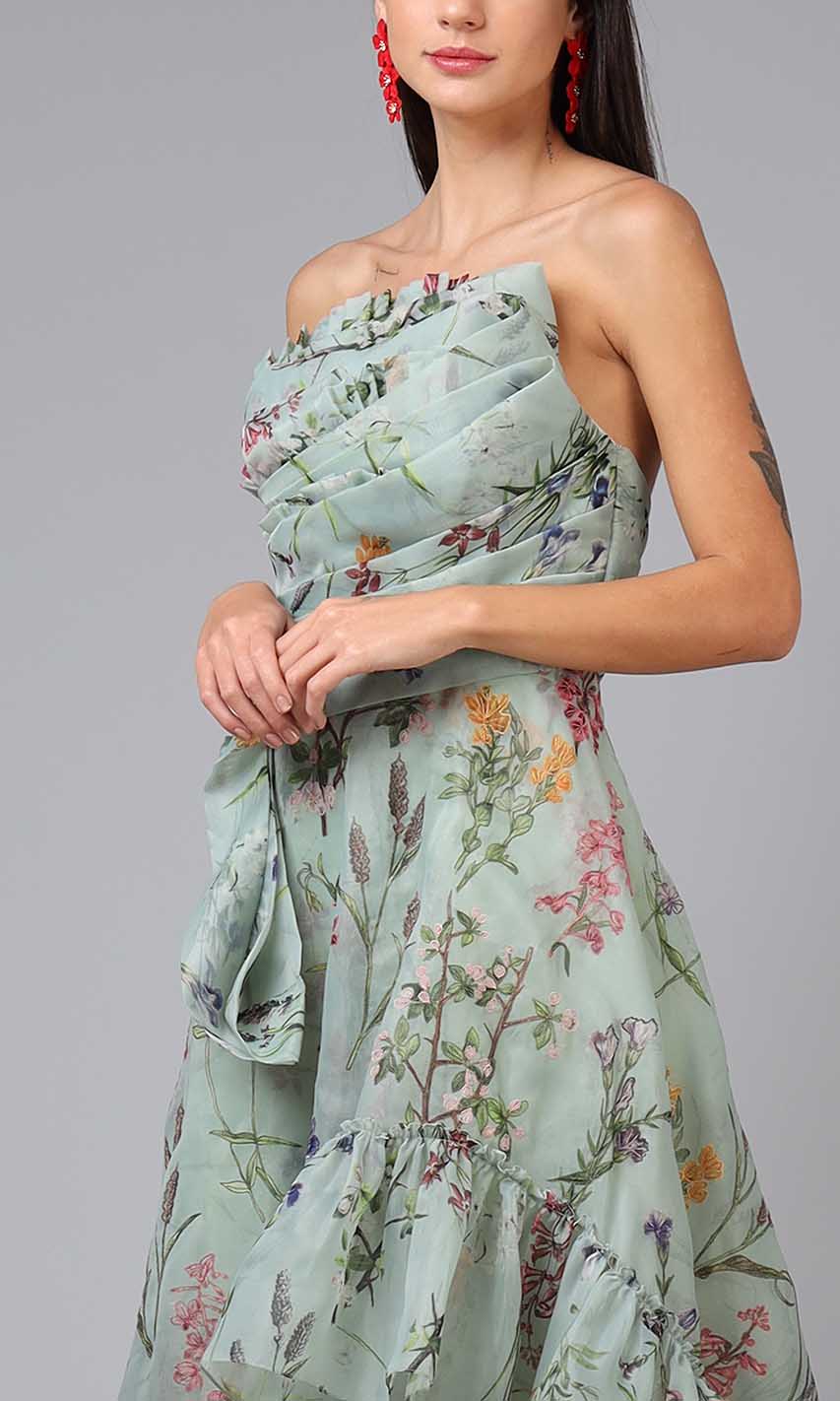 Florence Off-Shoulder Pleated Gown