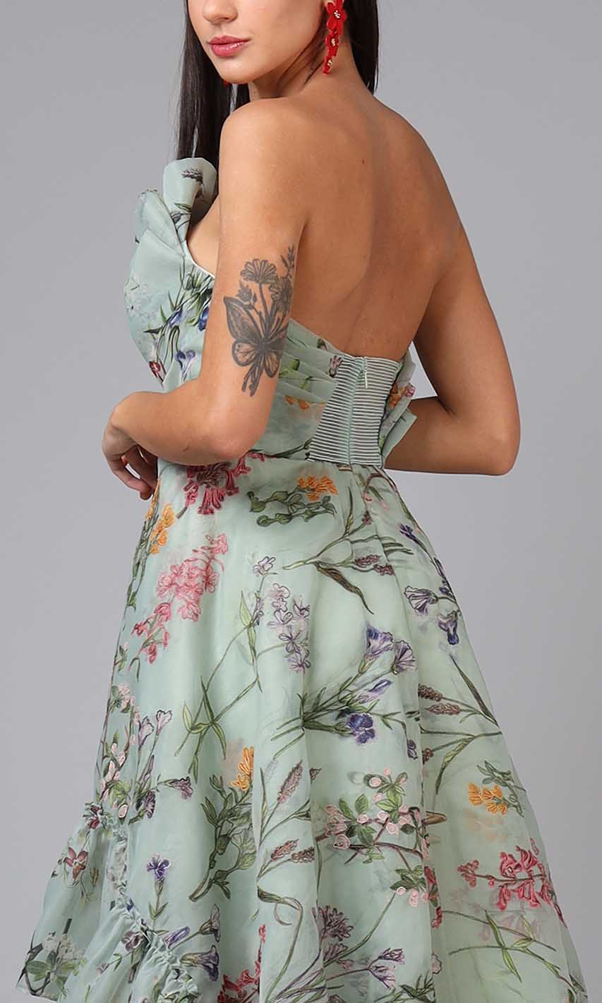 Florence Off-Shoulder Pleated Gown