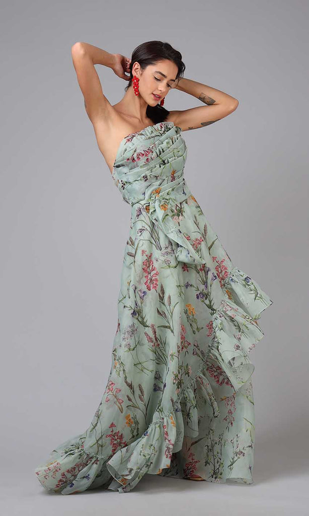 geisha designs pleated strapless dress Geisha Designs Ruffled Strapless Dress