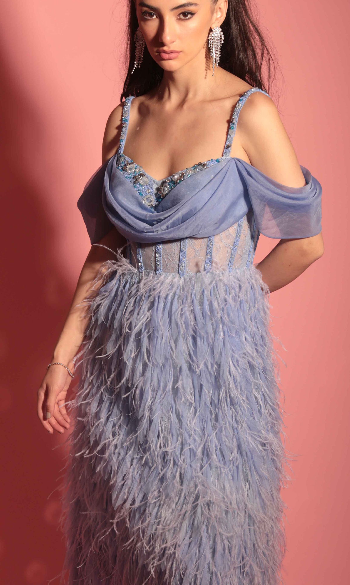 Chrishell Feather Dress