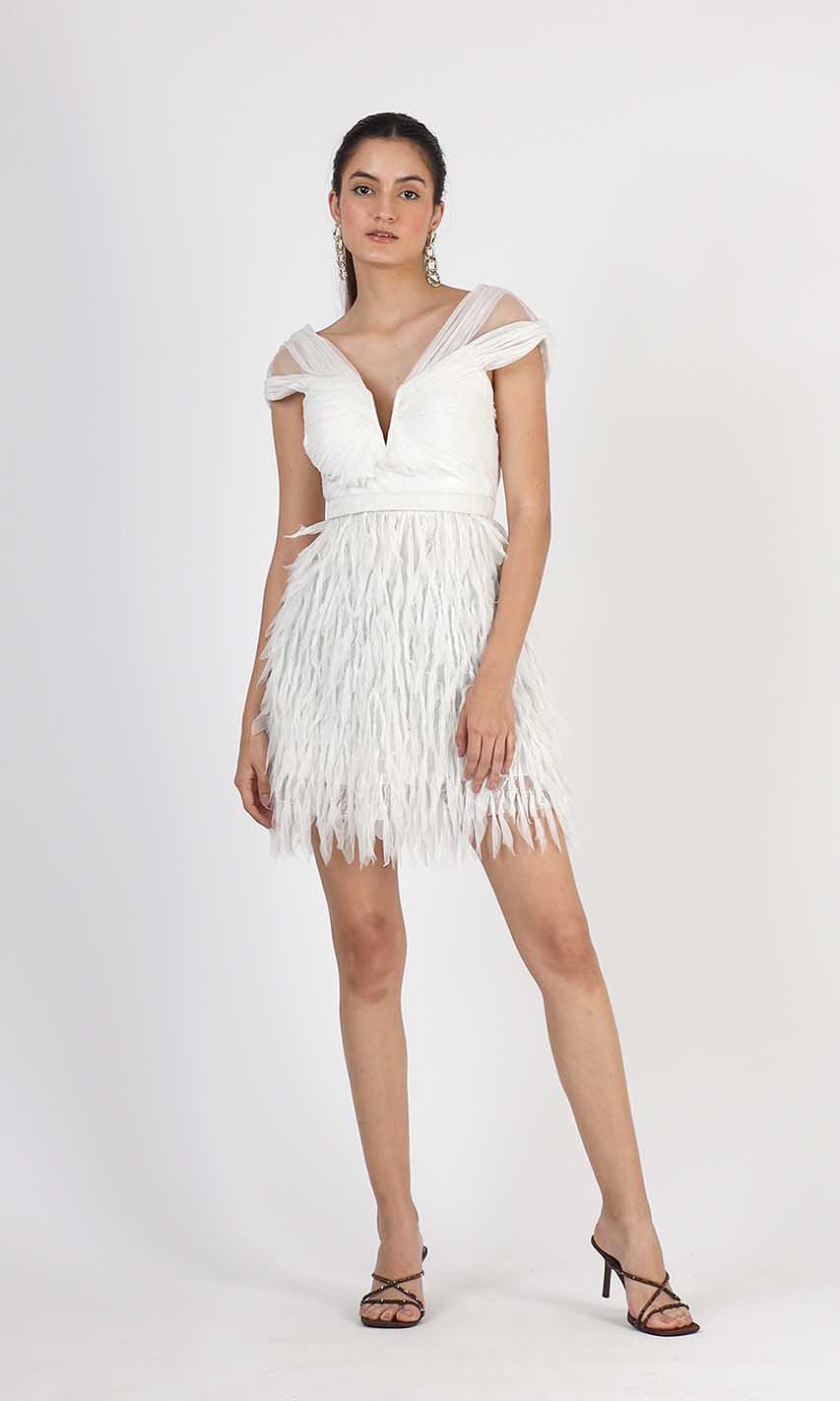 Gillian White Feather Dress