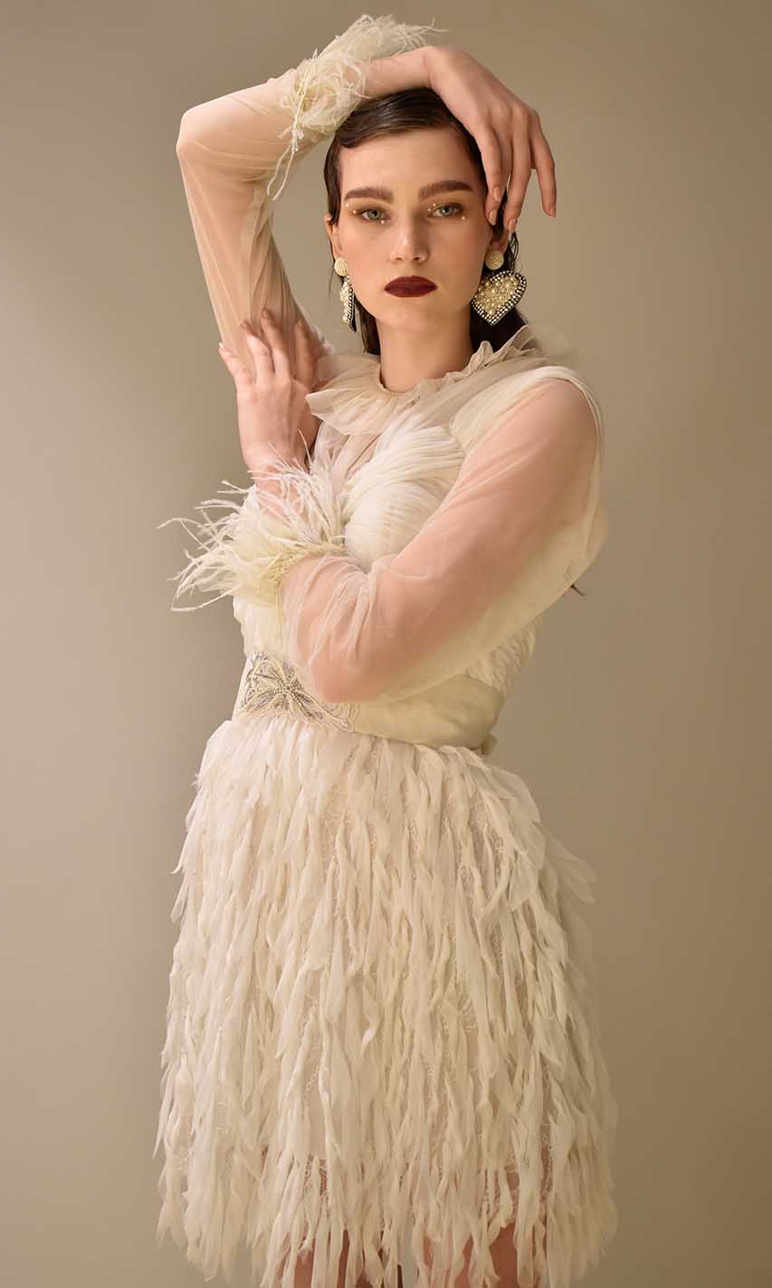 Gillian White Feather Dress